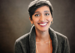 female in studio headshot or textured brown canvas in washington dc by arielle lewis studios photographer