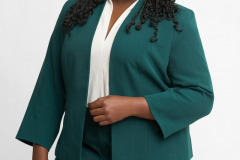 cute green suit styled headshots on white background for lobbyist in washington