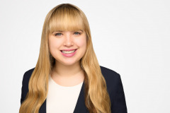 young female headshots on white background in studio