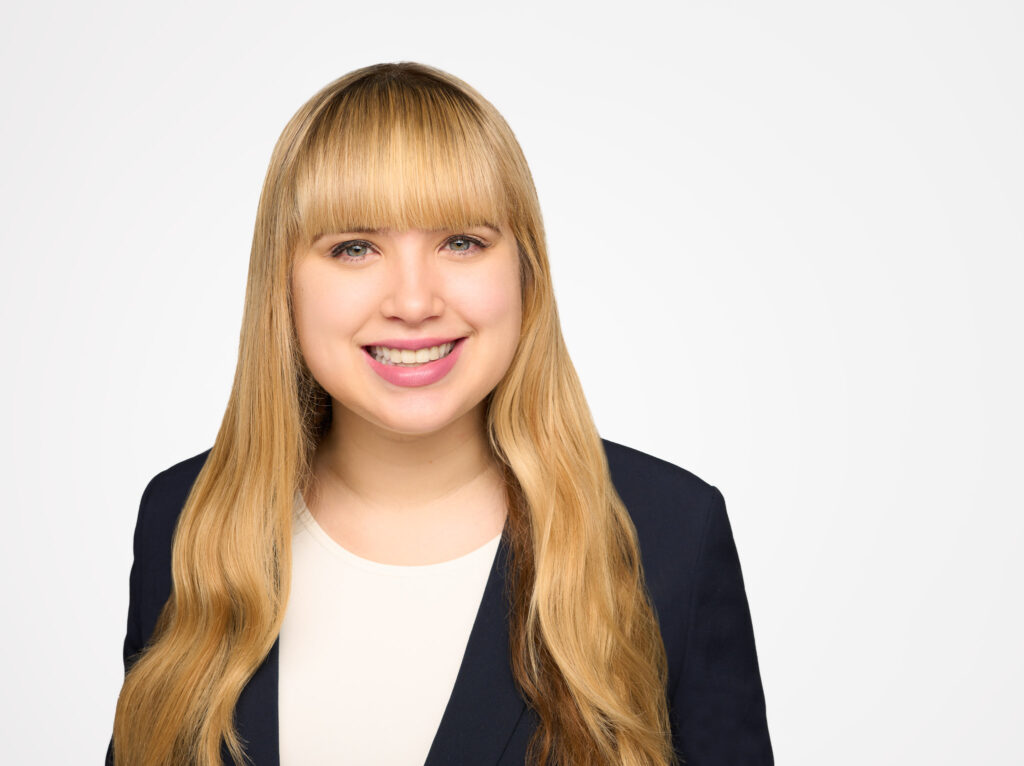 young female headshots on white background in studio